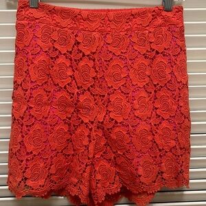 20. Chelsea & Violet Lace Shorts in Red, Size XSmall